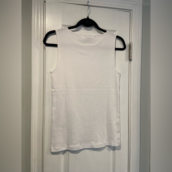 NWOT J. Crew Size XS White Mid Weight Scoop Neck Knit Cotton Tank Top - Picture 7 of 10